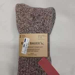 Eddie Bauer Marled Brown Crew Socks for Men